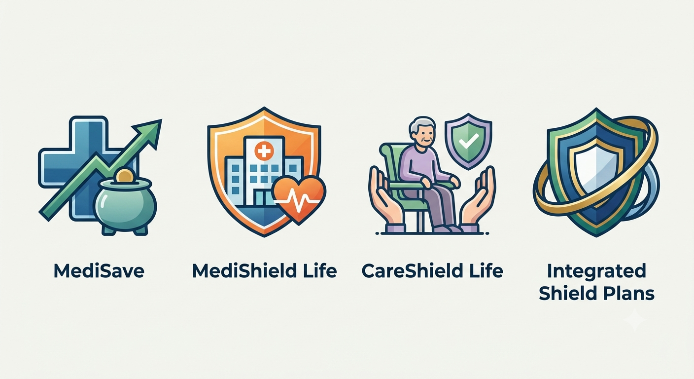 MediSave, MediShield Life, CareShield Life, Integrated Shield Plans